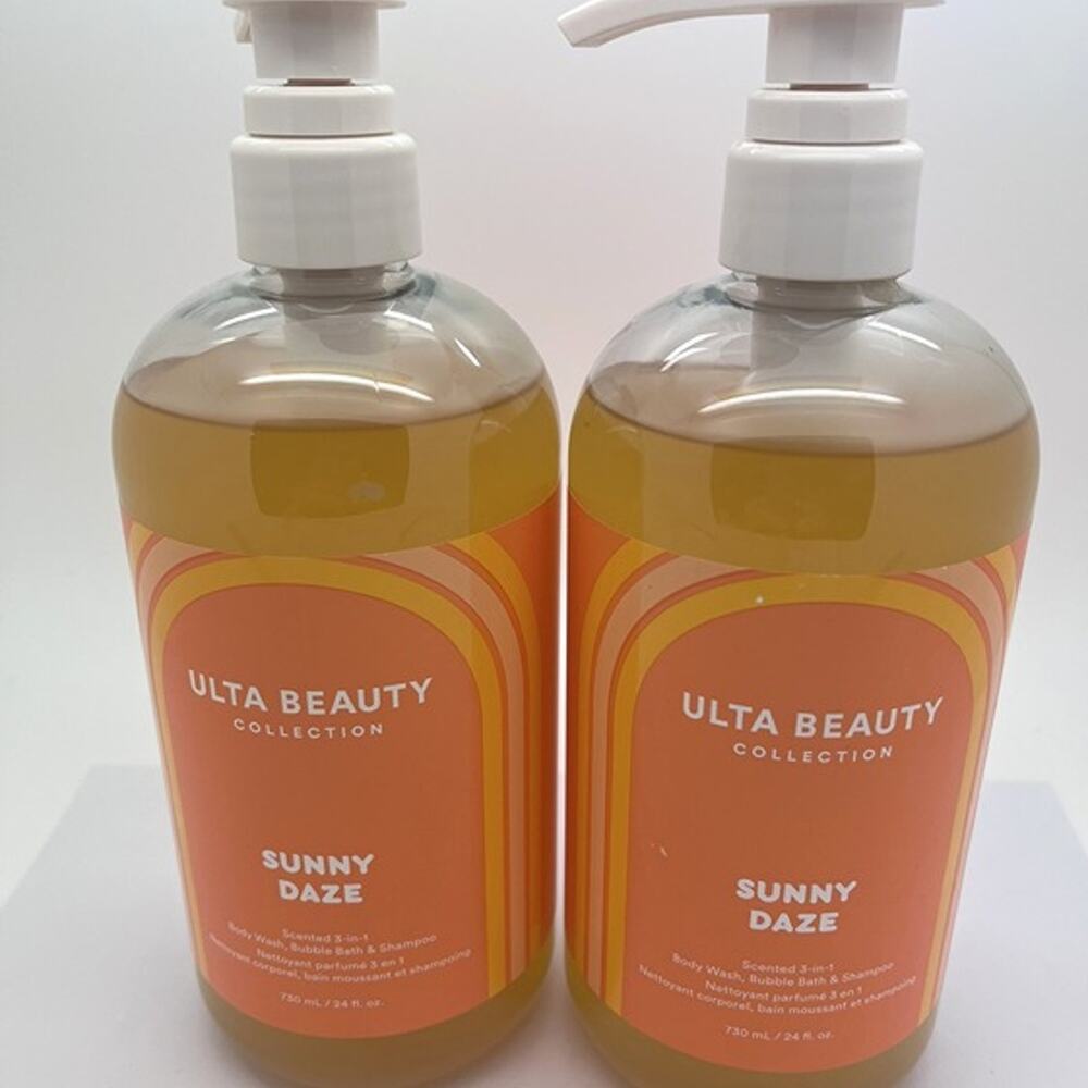 Lot of 2 - SUNNY DAZE Ulta Beauty 3-in-1 Body Wash Bubble Bath Shampoo 24 oz